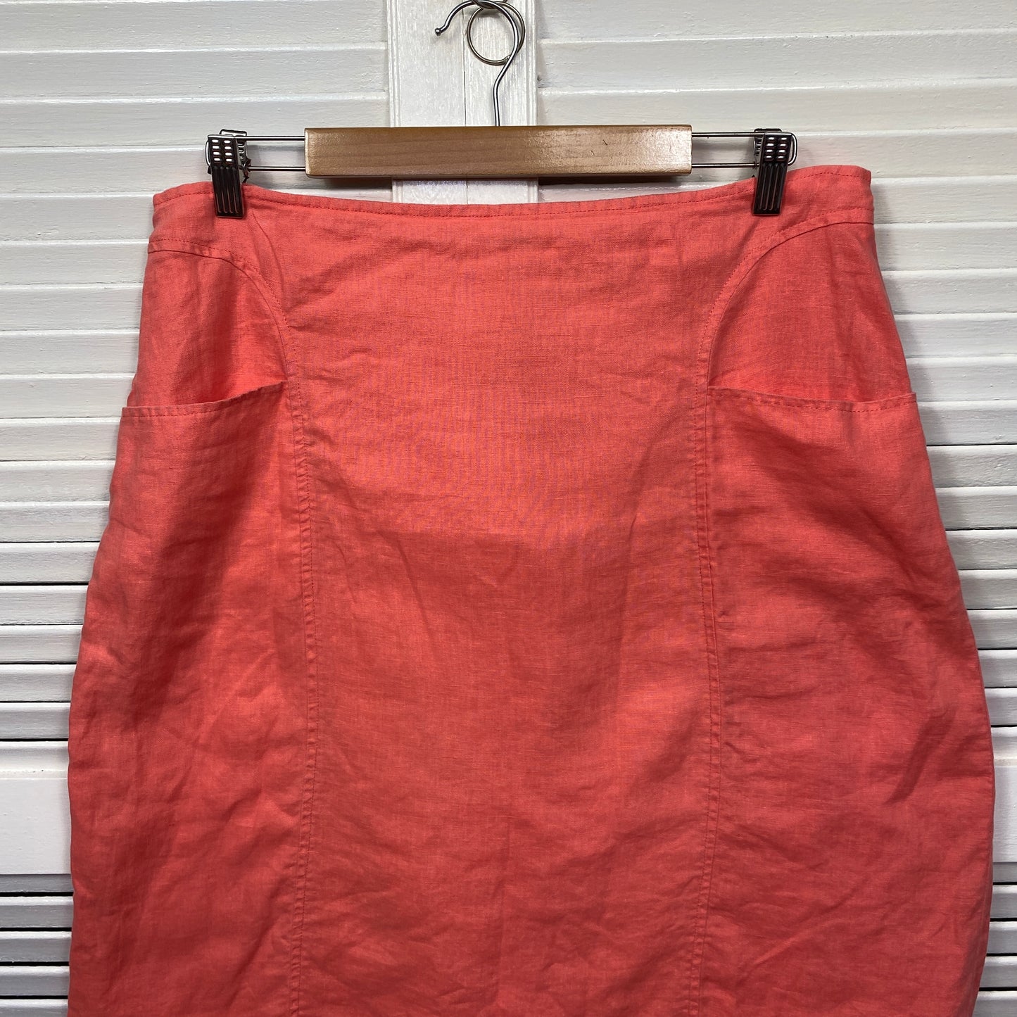 W Lane Skirt Size 14 Peach Pencil Knee Length Pockets