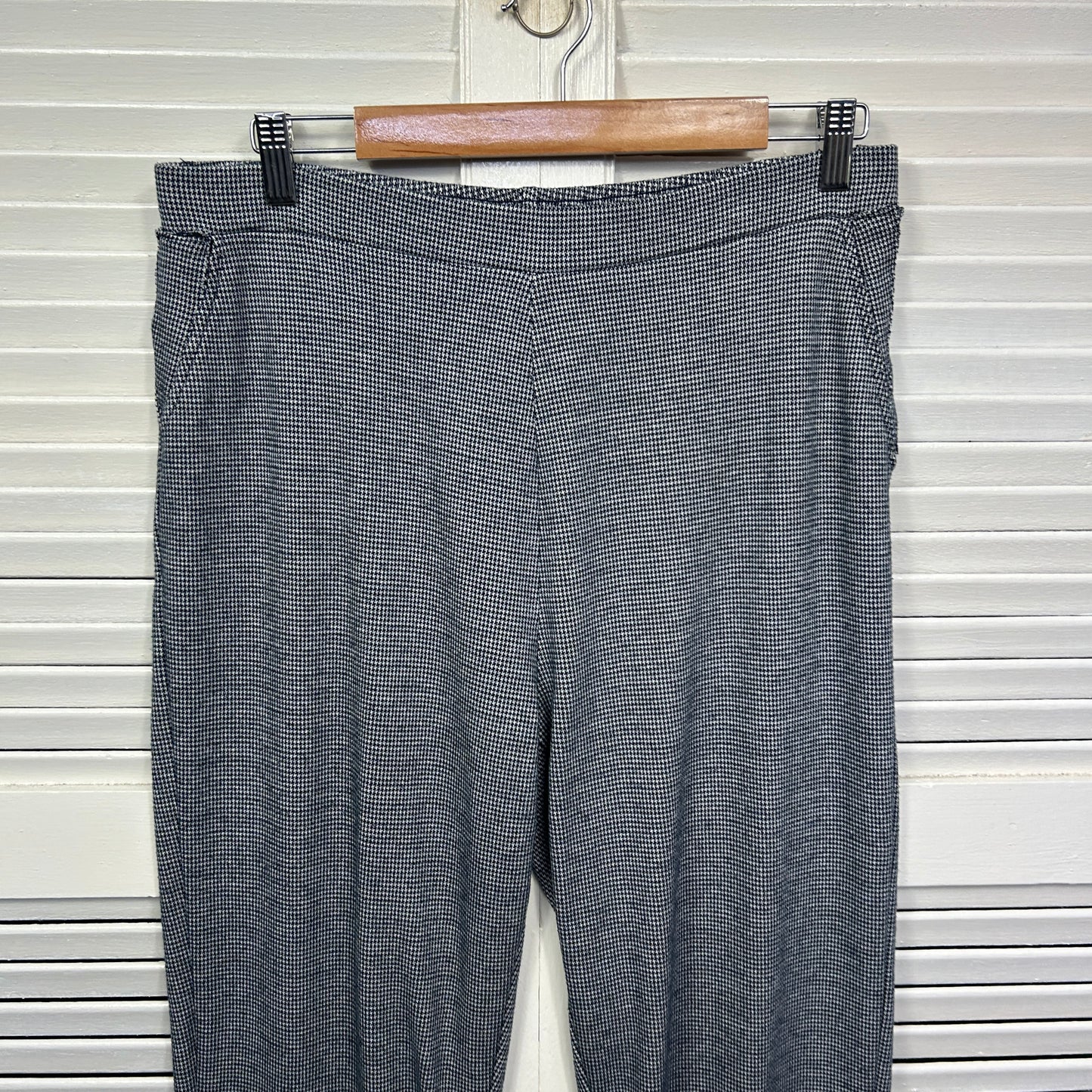 Black Pepper Denim Pants Size 16 Black Houndstooth Check Elastic Waist