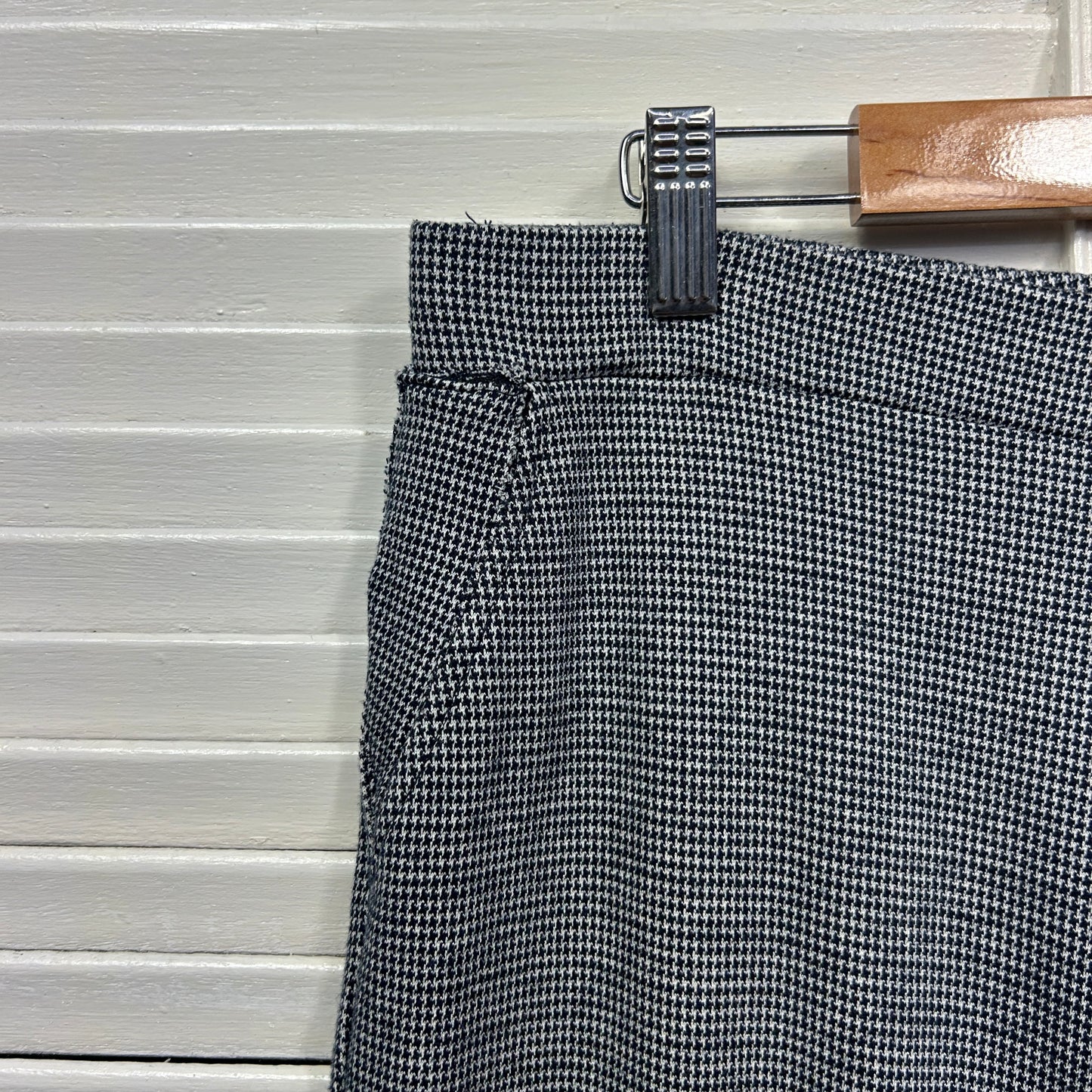 Black Pepper Denim Pants Size 16 Black Houndstooth Check Elastic Waist