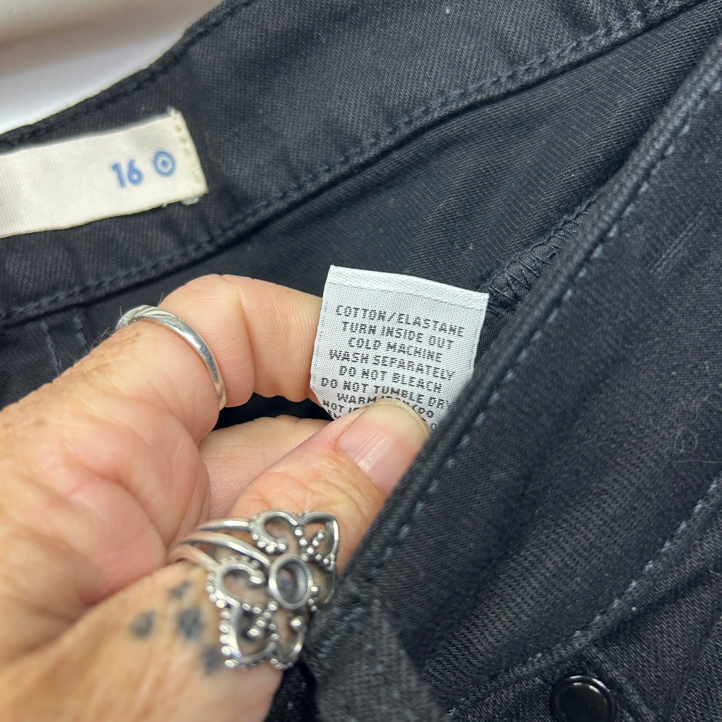 Target Short Size 16 Black Pockets Denim