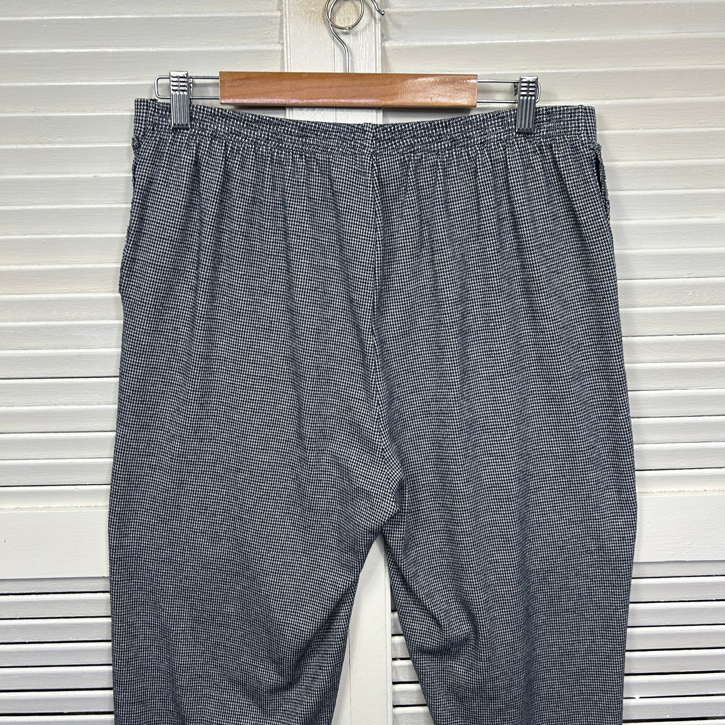 Black Pepper Denim Pants Size 16 Black Houndstooth Check Elastic Waist