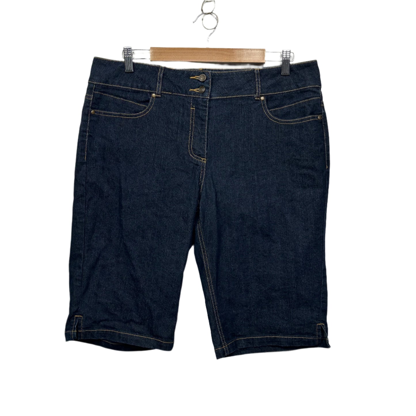 Rockmans Denim Shorts Size 14 Dark Wash