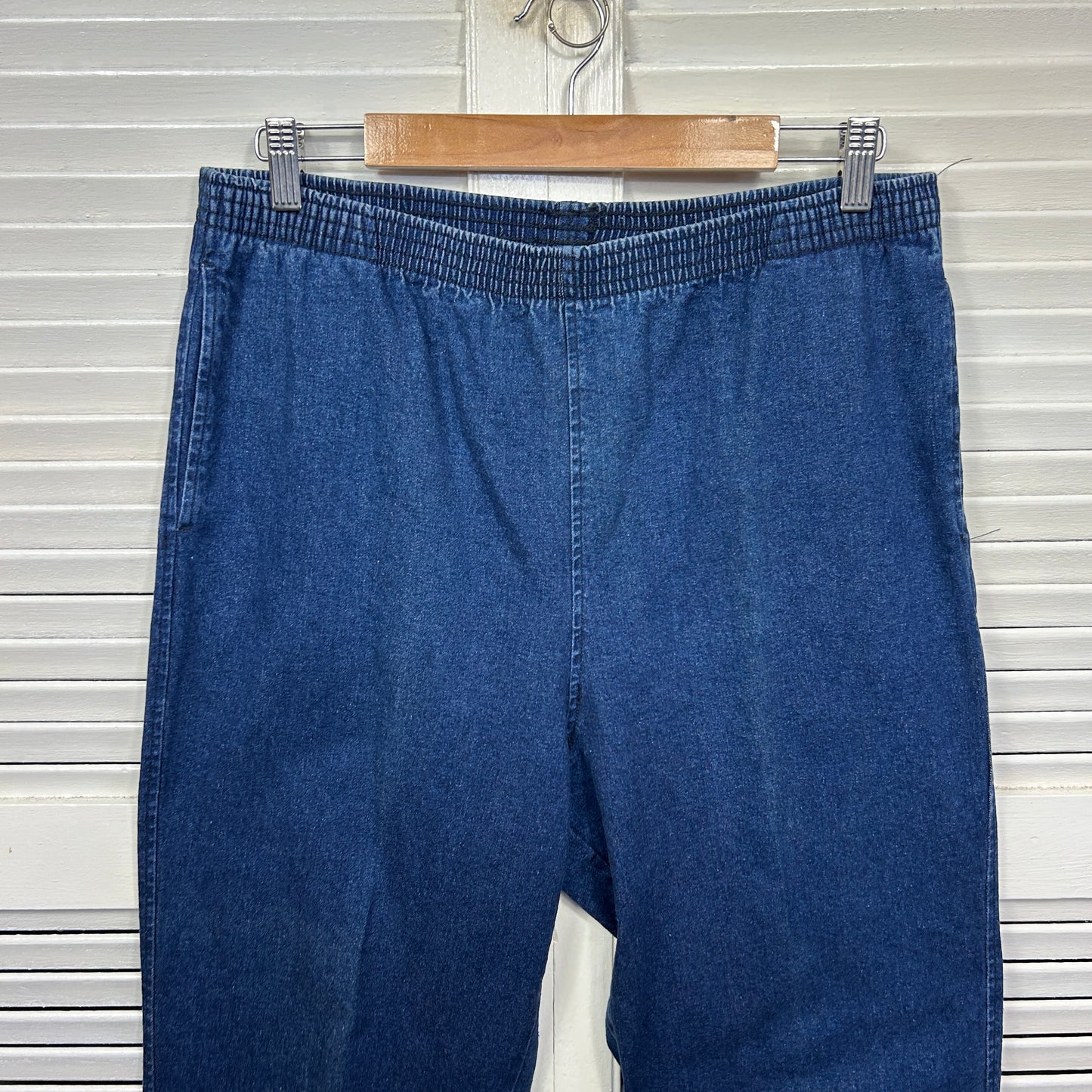 Black Pepper Denim Pants Size 16 Blue Elastic Waist Pockets