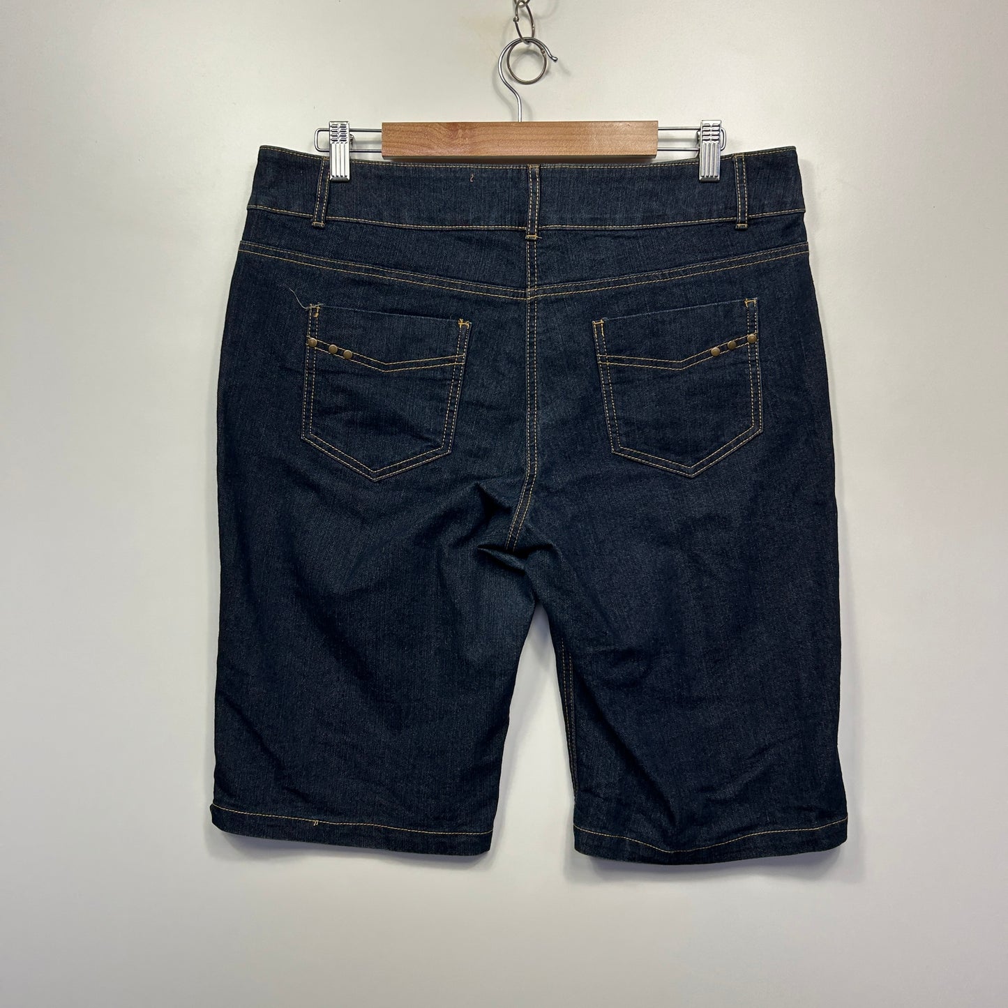 Rockmans Denim Shorts Size 14 Dark Wash