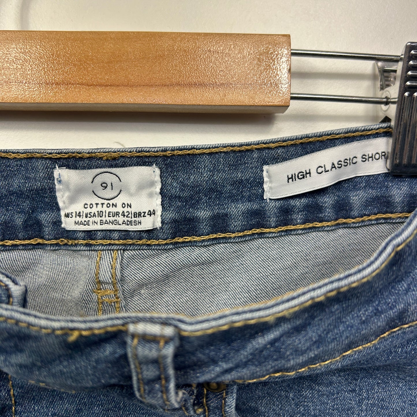 Cotton On Shorts Size 14 Blue High Classic Pockets