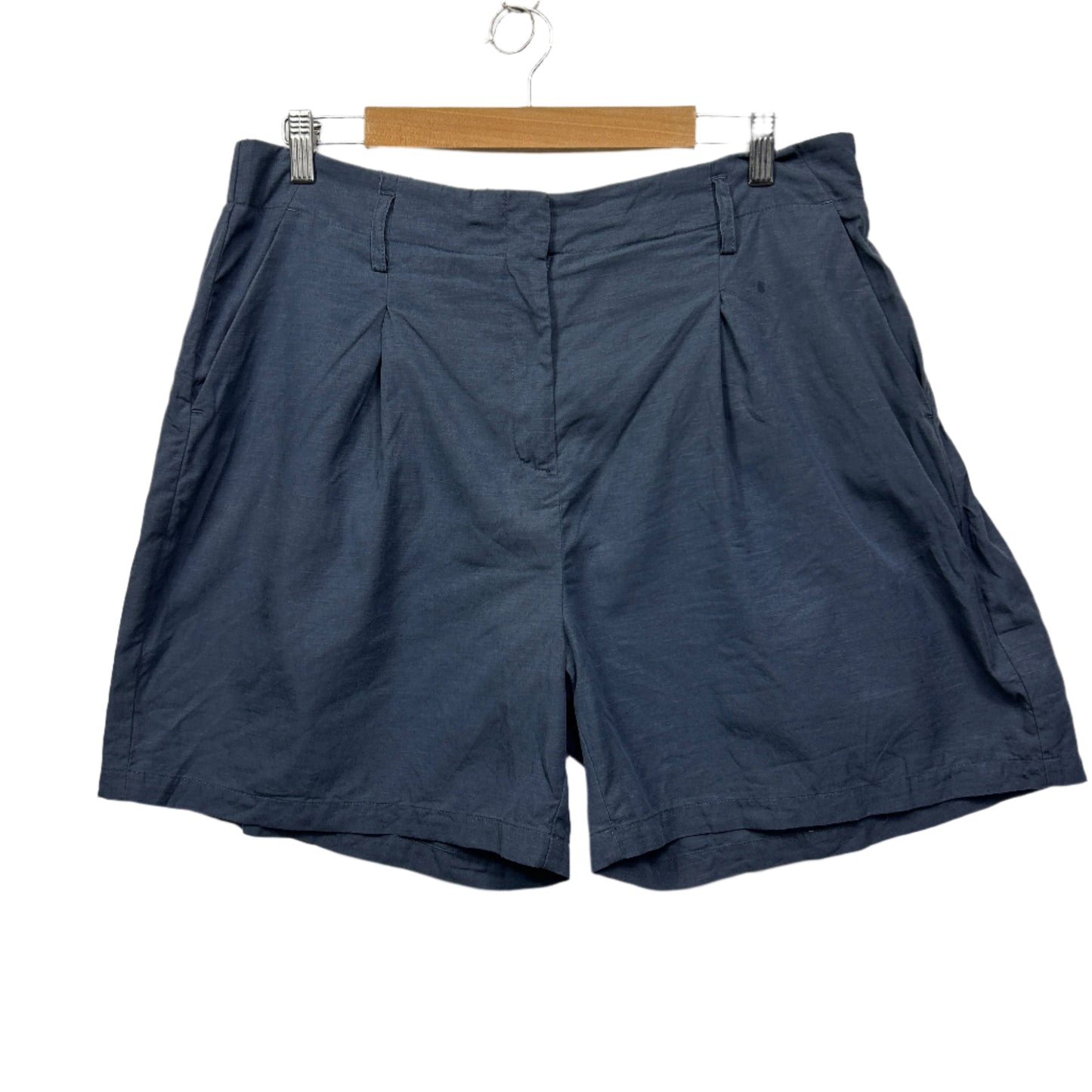 Preview Linen Blend Shorts Size 16 Blue Pockets