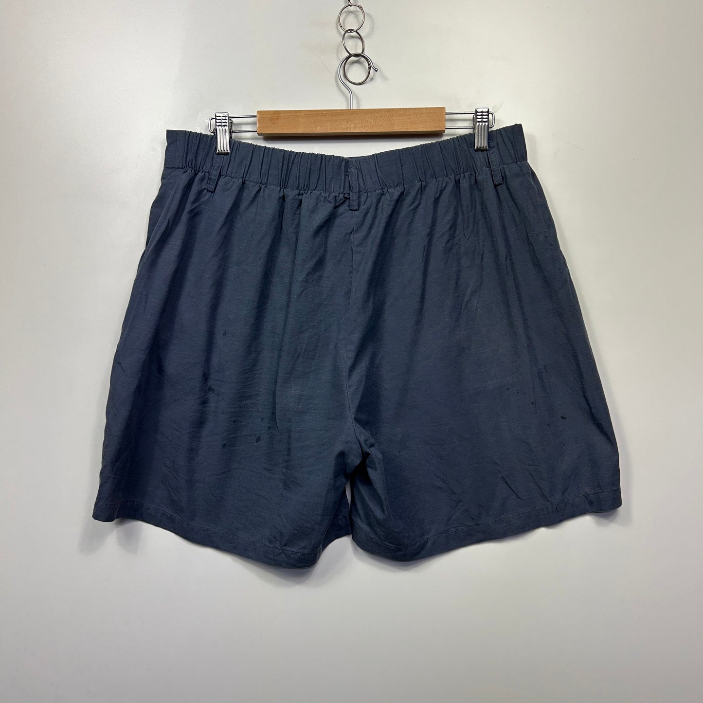 Preview Linen Blend Shorts Size 16 Blue Pockets
