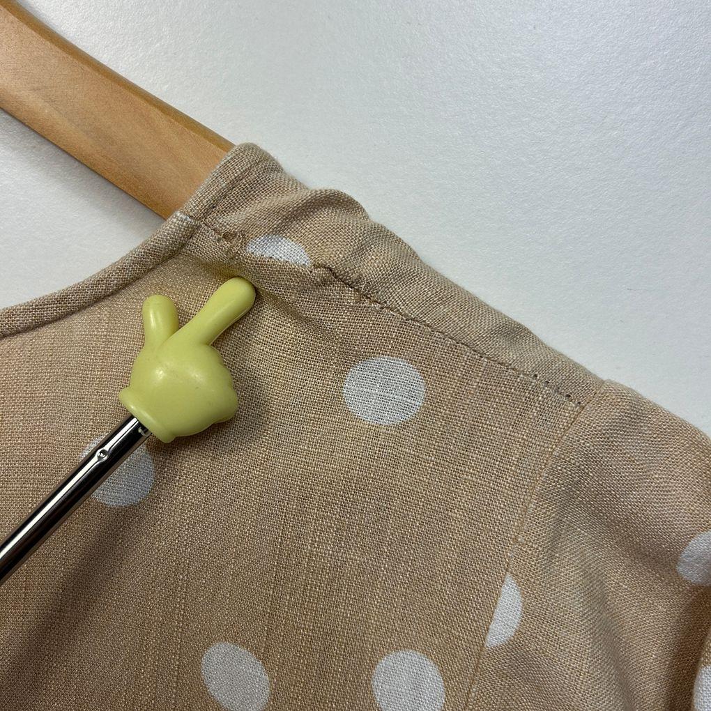 Betty Basics Beige Linen Spot Dress - Size 16 (Altered)