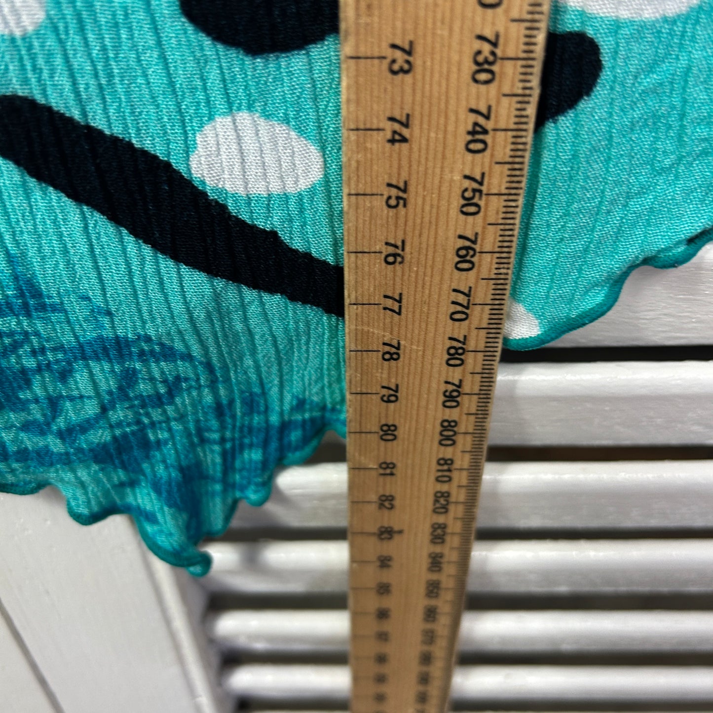 Sea of Love Top Size 14 Aqua Short Sleeve Rayon