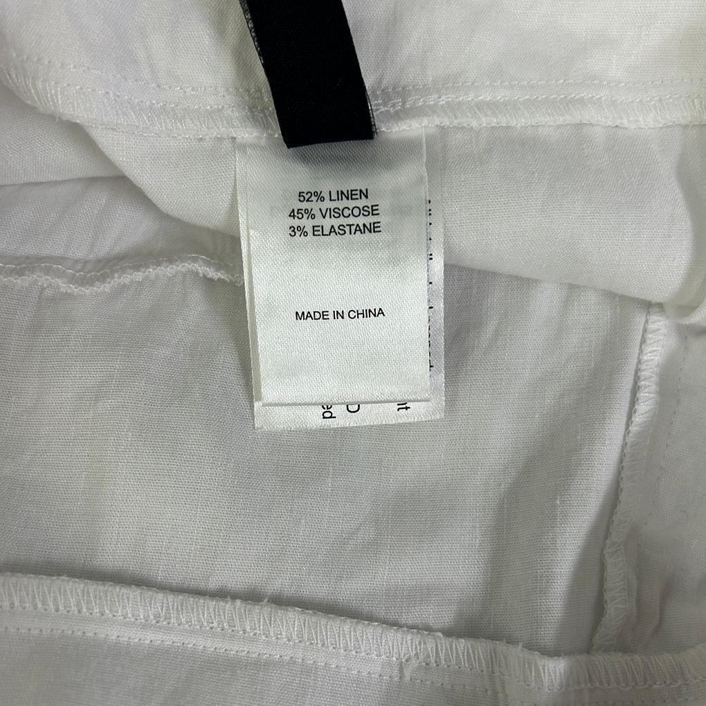 Taking Shape White Linen Skirt - Size 18