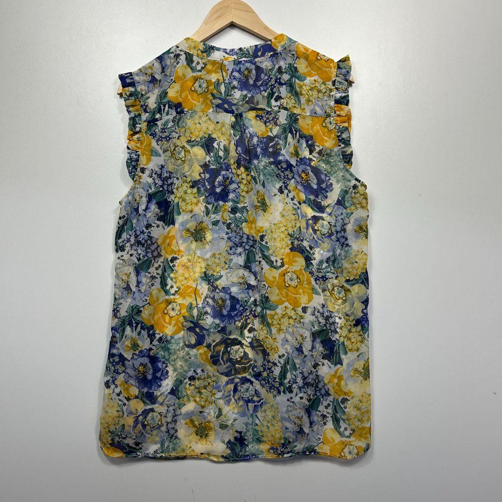 Capture Yellow Floral Blouse - Size 18