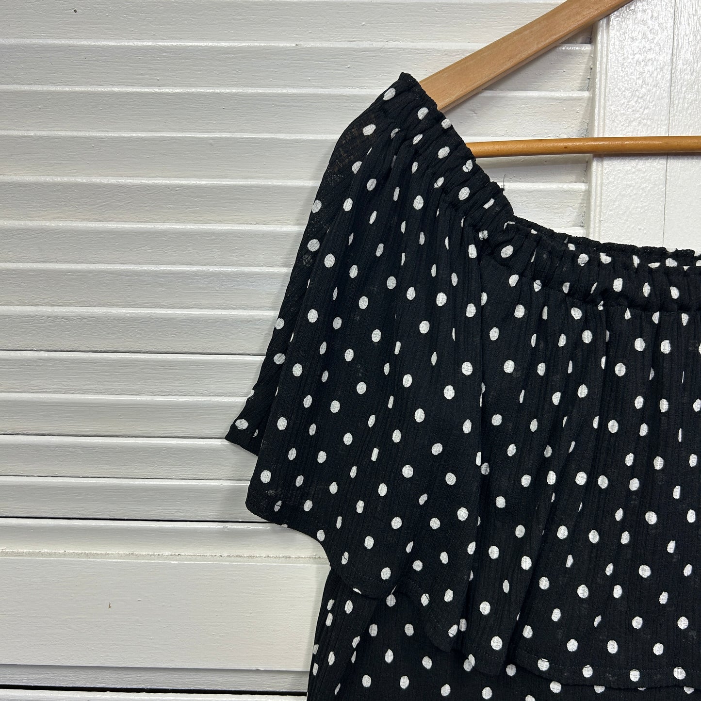 Witchery Top Size 14 Large Black White Polka Dots