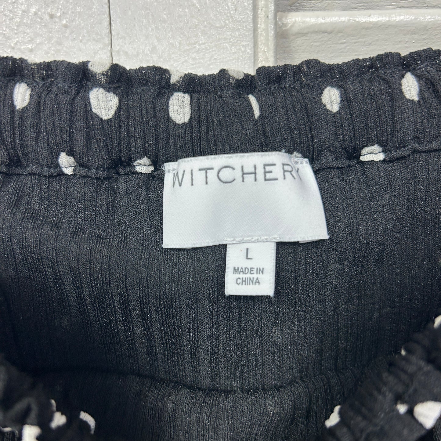 Witchery Top Size 14 Large Black White Polka Dots