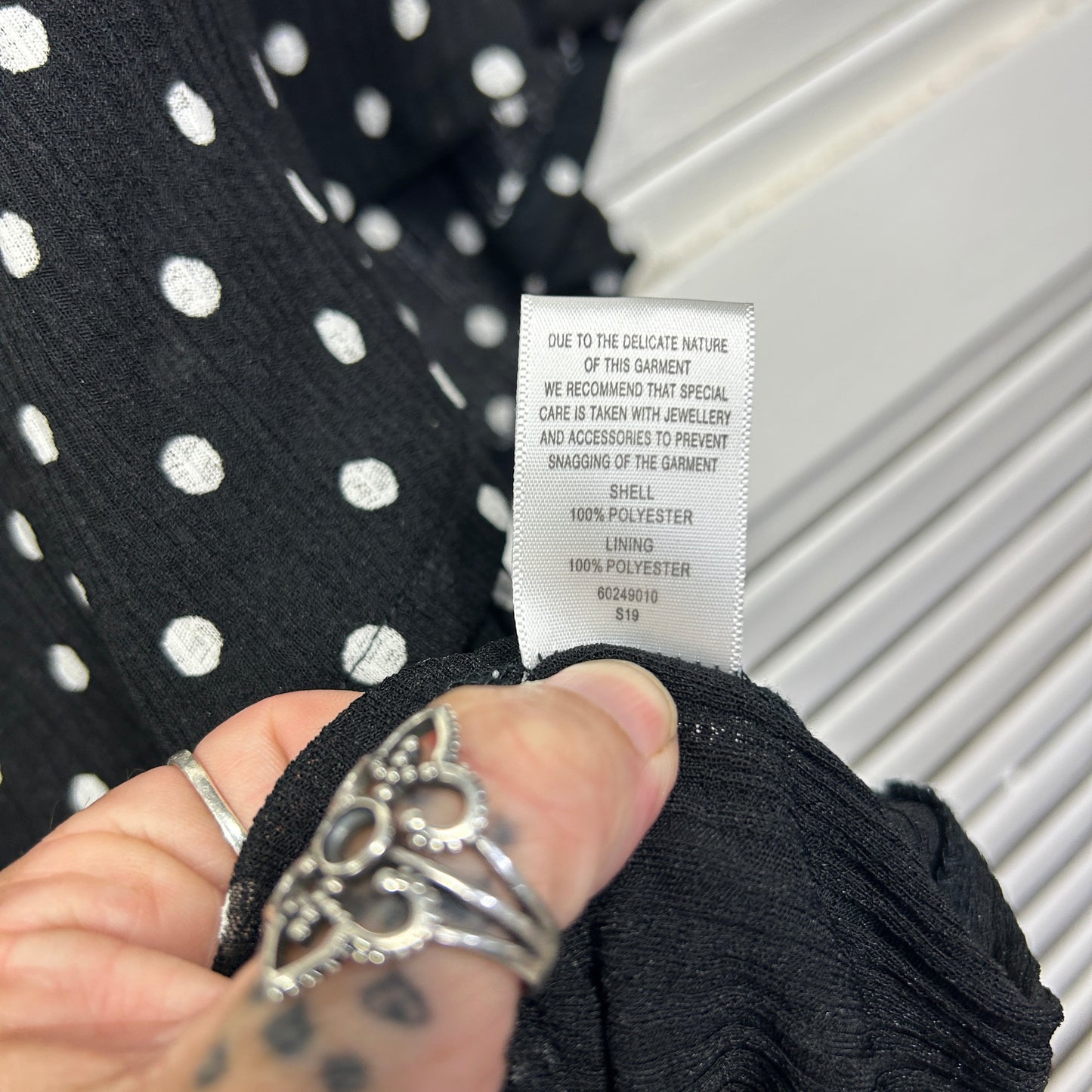Witchery Top Size 14 Large Black White Polka Dots
