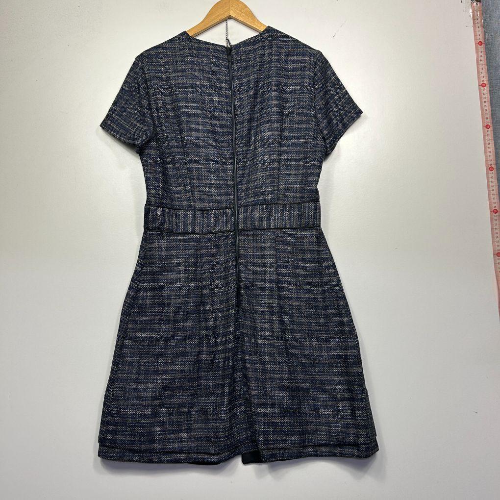 Cue Navy Cap Sleeve Dress - Size 14