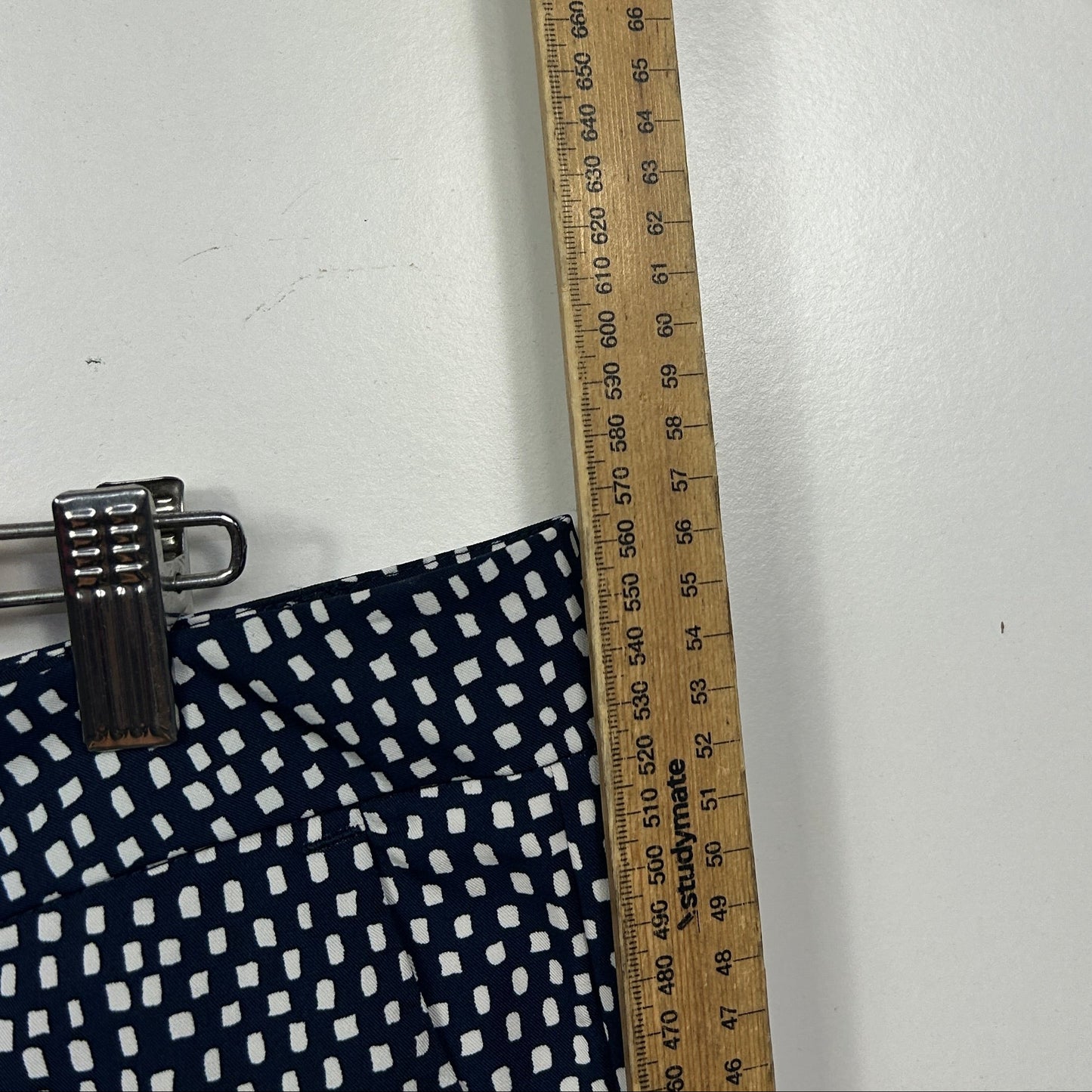 W.Lane Navy and White Geometric Print Short - Size 16