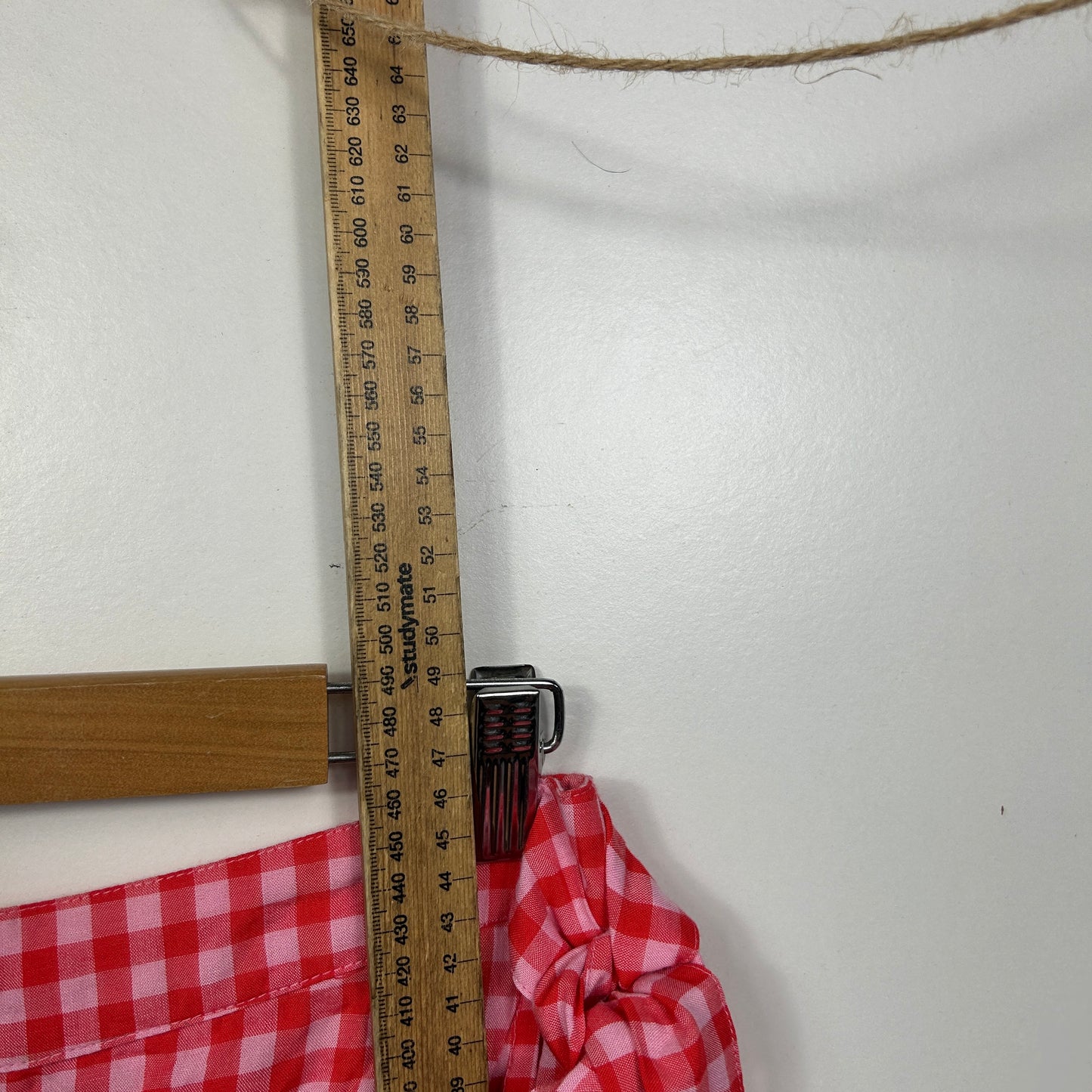 Anko Red and White Gingham Check Tiered Wrap Skirt - Size 14