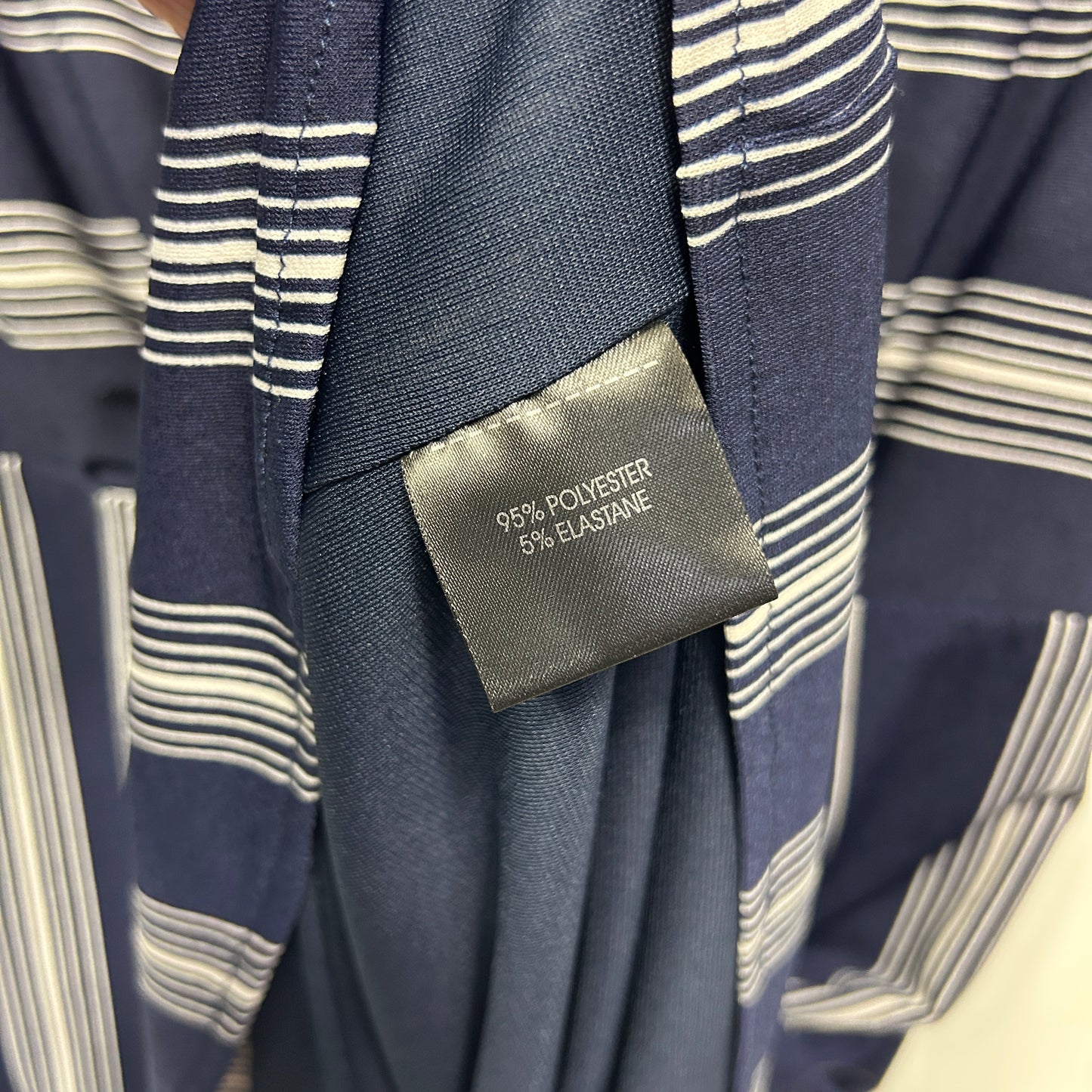 Autograph Dress Size 14 Navy White Striped Long Sleeve
