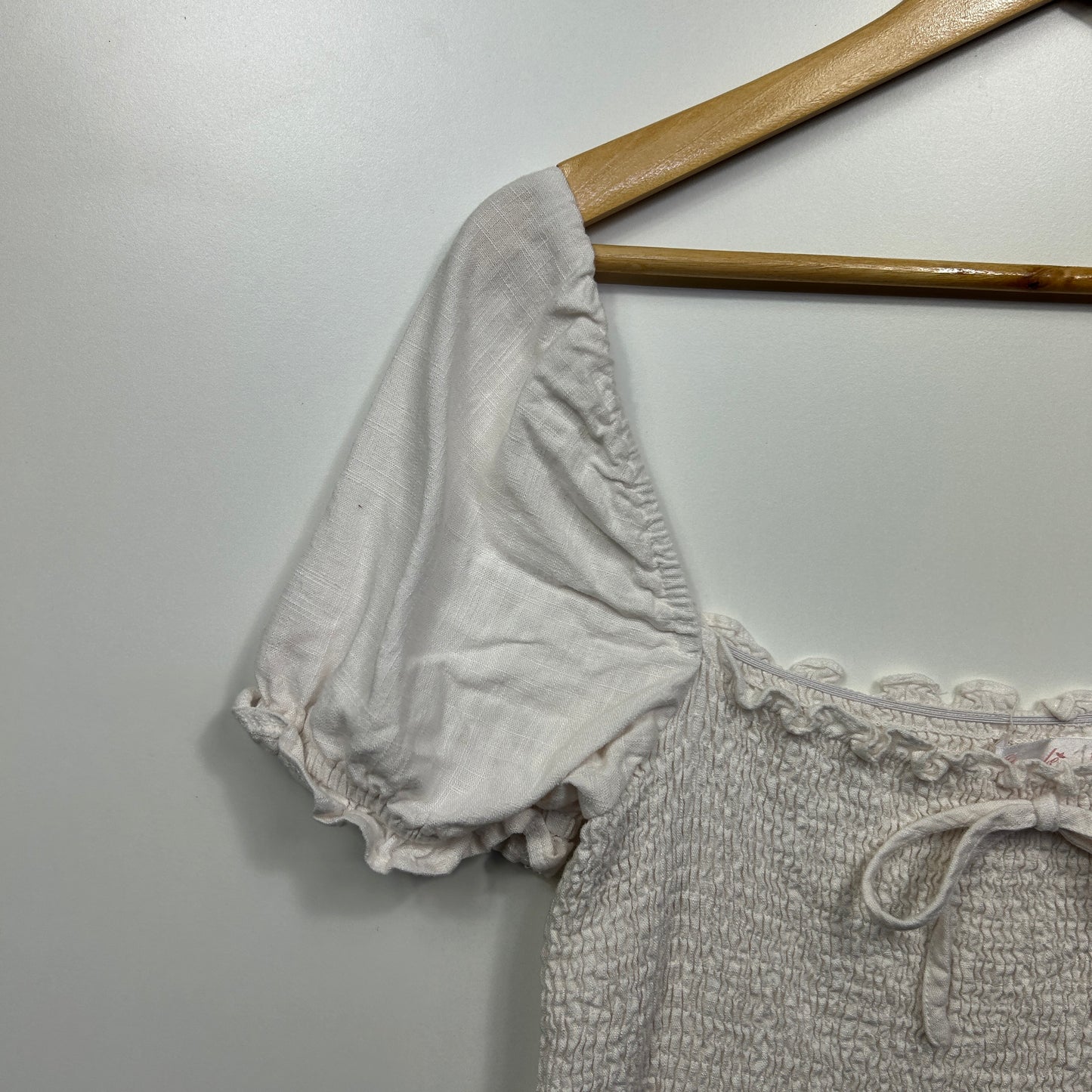 Miracle Dress Size 16 Cream Short Sleeve Linen Blend