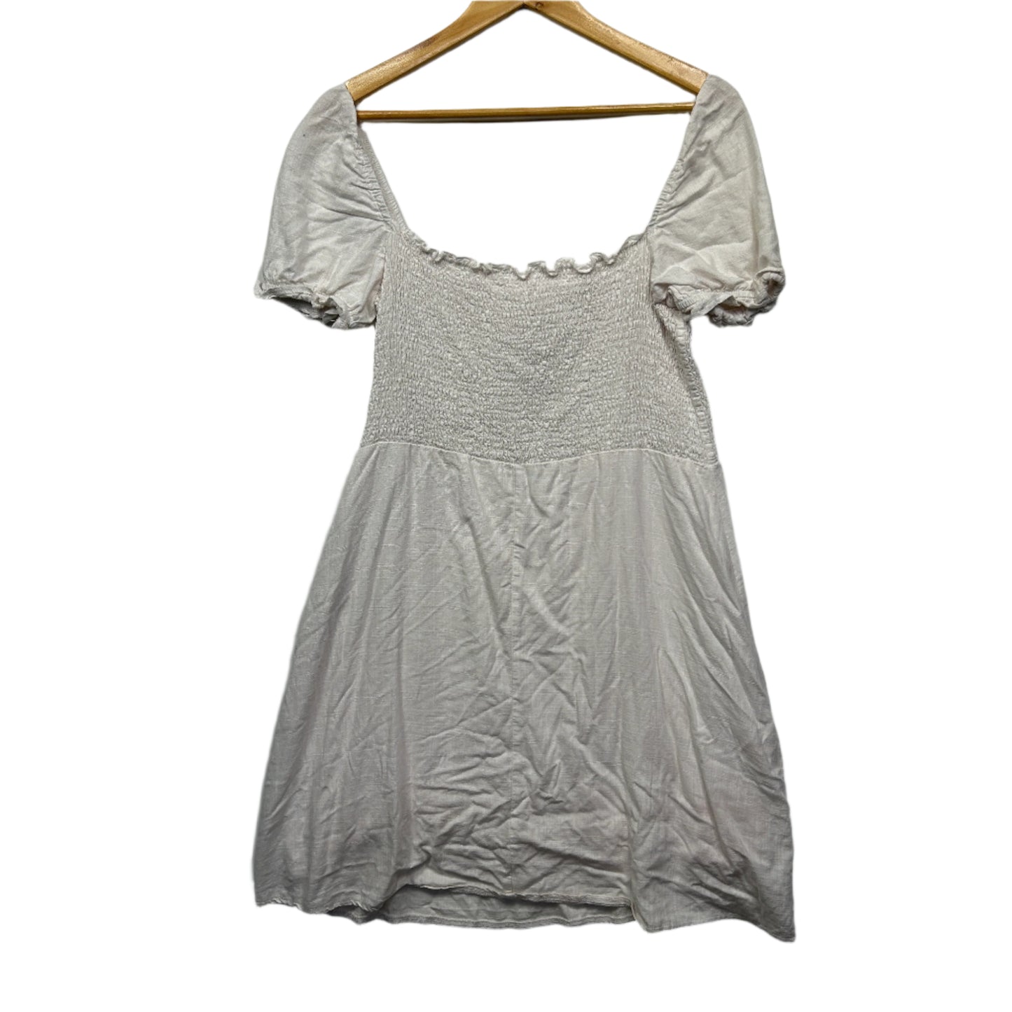 Miracle Dress Size 16 Cream Short Sleeve Linen Blend