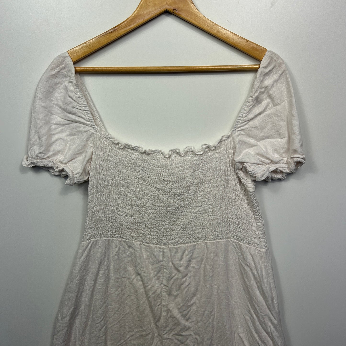 Miracle Dress Size 16 Cream Short Sleeve Linen Blend