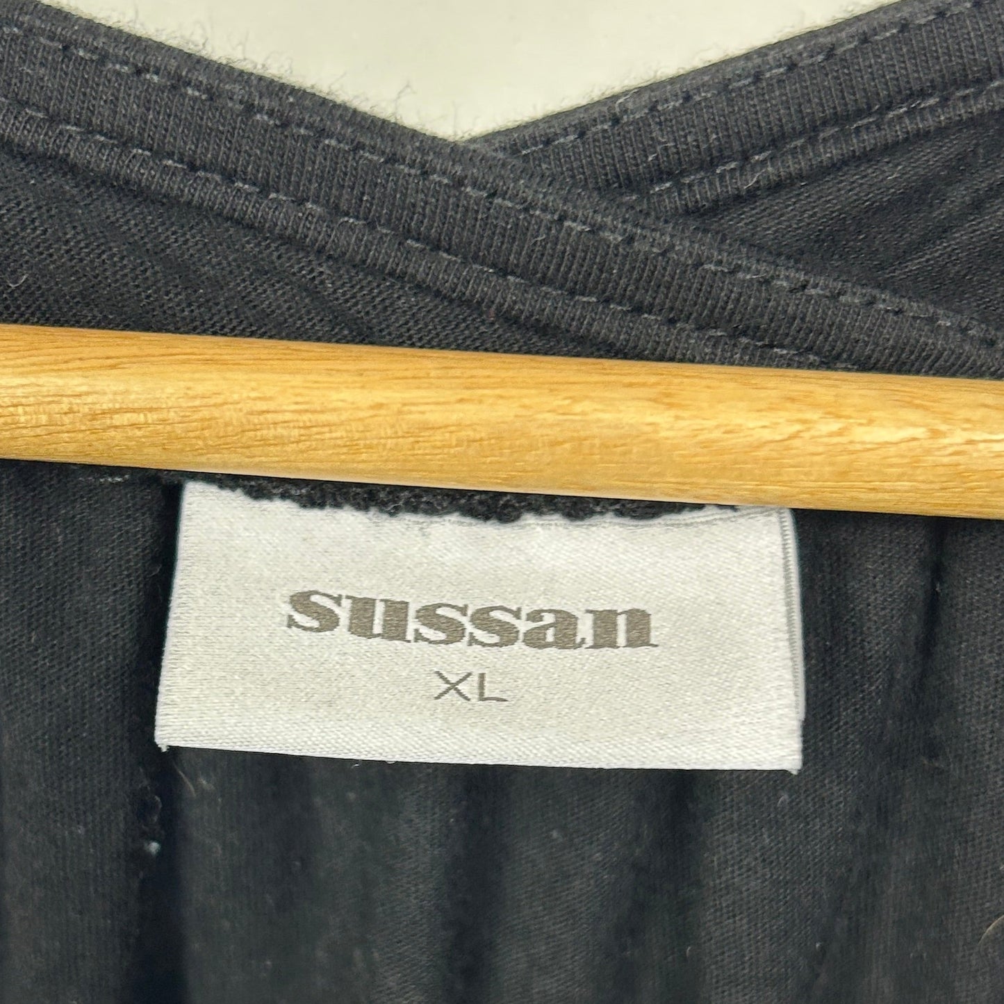 Sussan Dress Size 16 XL Black Short Sleeve 100% Cotton