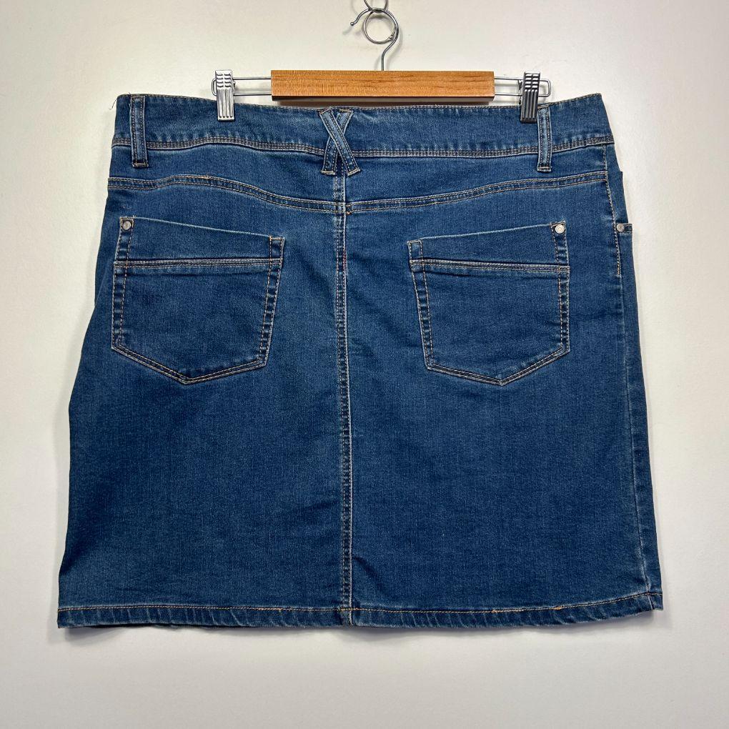 Girl Express Blue Denim Cotton Skirt - Size 18