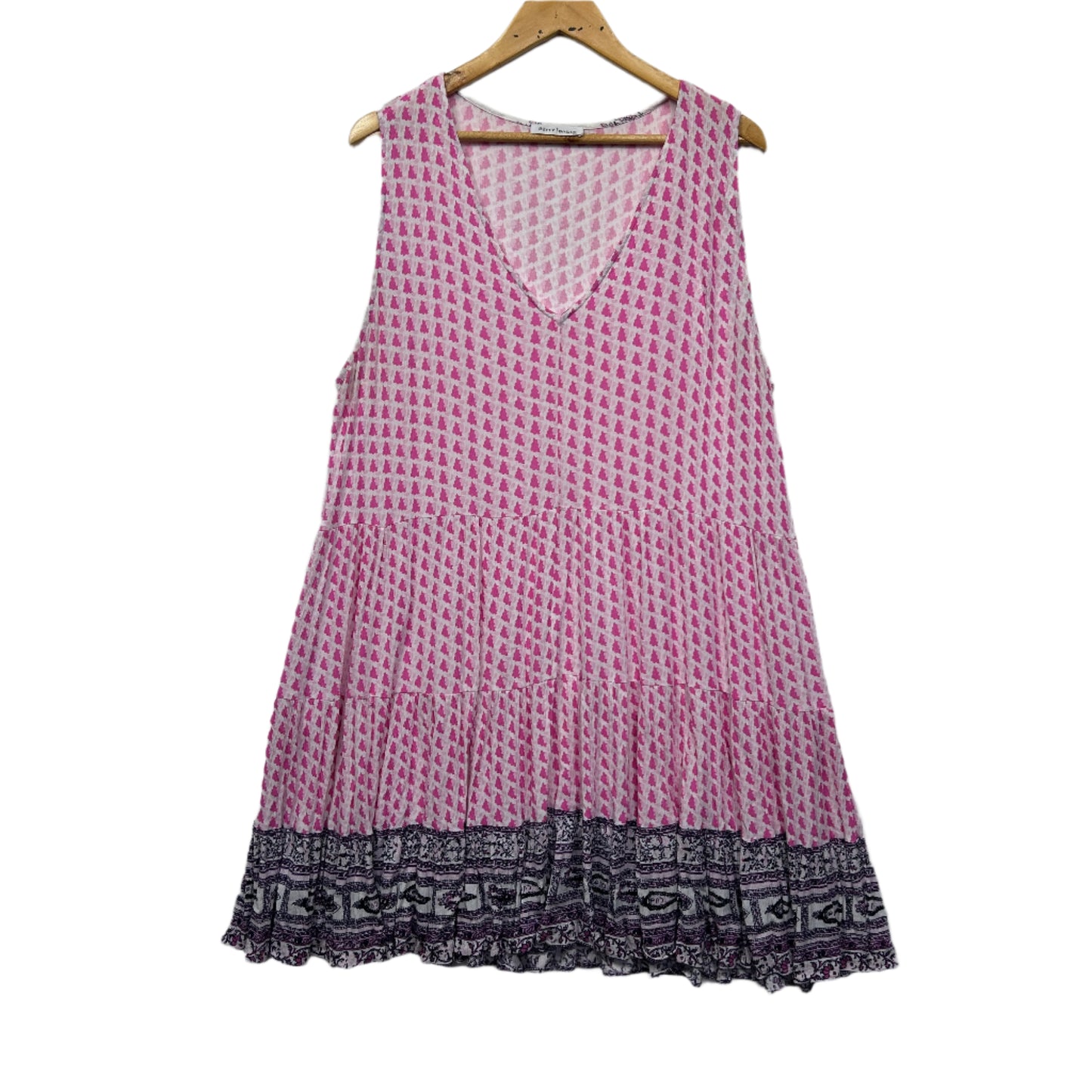 Betty Basics Dress Size 20 Pink Sleeveless Tiered Rayon