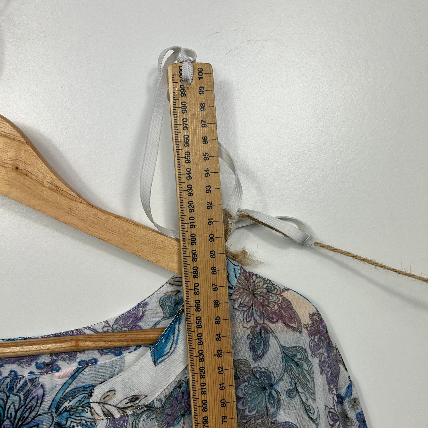 Multicoloured Sheer Floral Tunic Top - Size 16/18