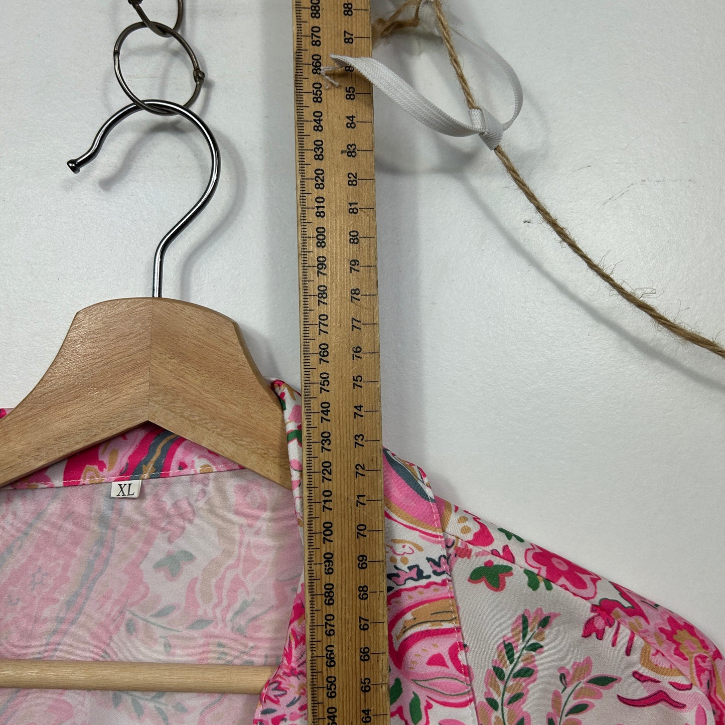 Pink Paisley Floral Print Long Sleeve Shirt - Size XL