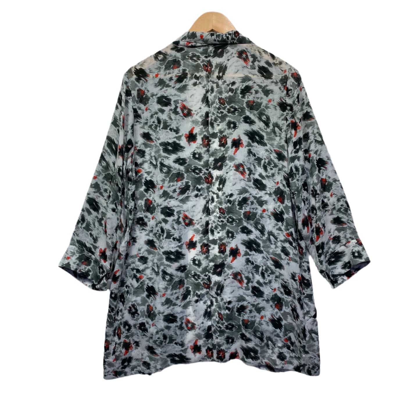 Yarra Trail Top Size 14 Open Front Multicoloured Long Sleeve