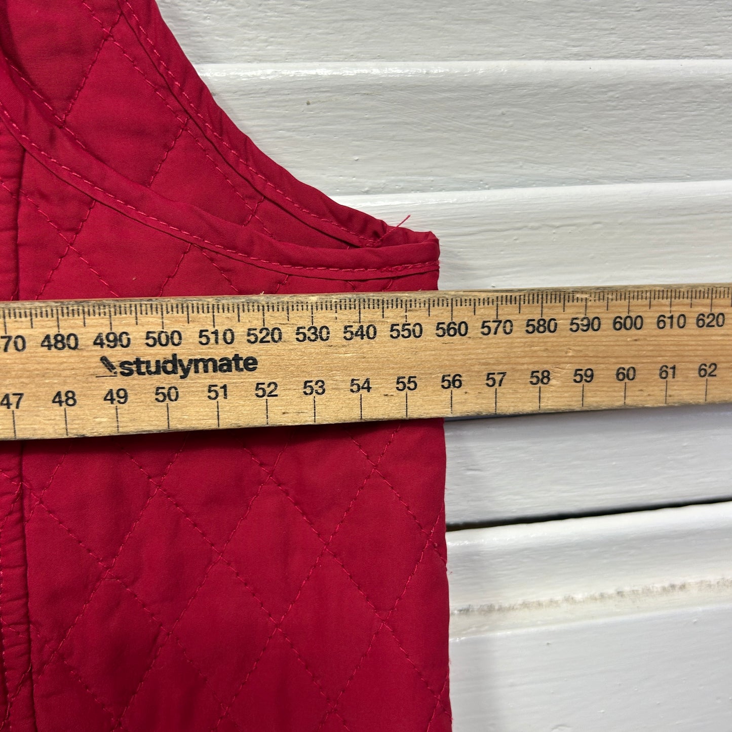 Yarra Trail Quilted Vest Size 14 Red Sleeveless (Missing Button)