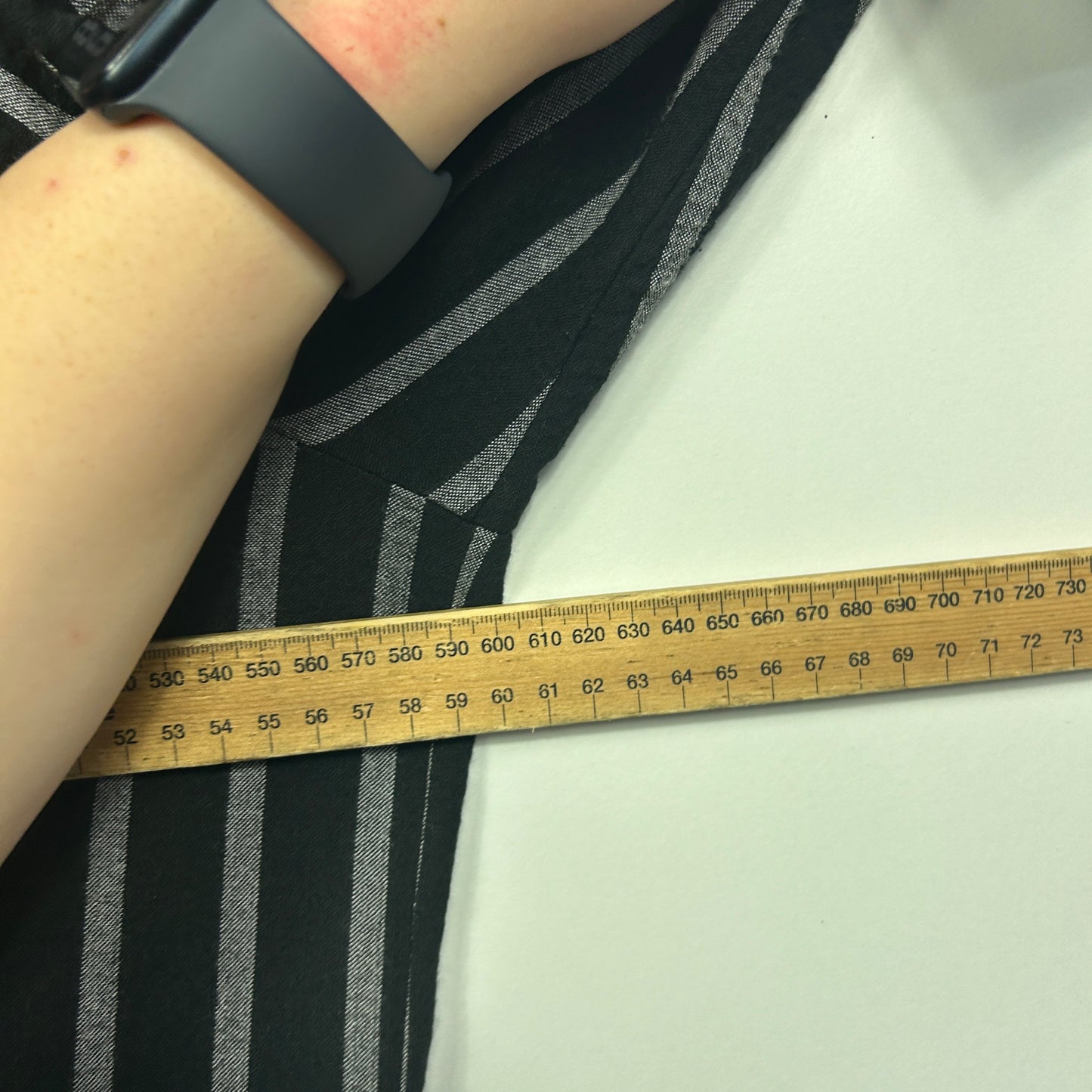 Taking Shape Black & Silver Striped Jacket Top - Size 16