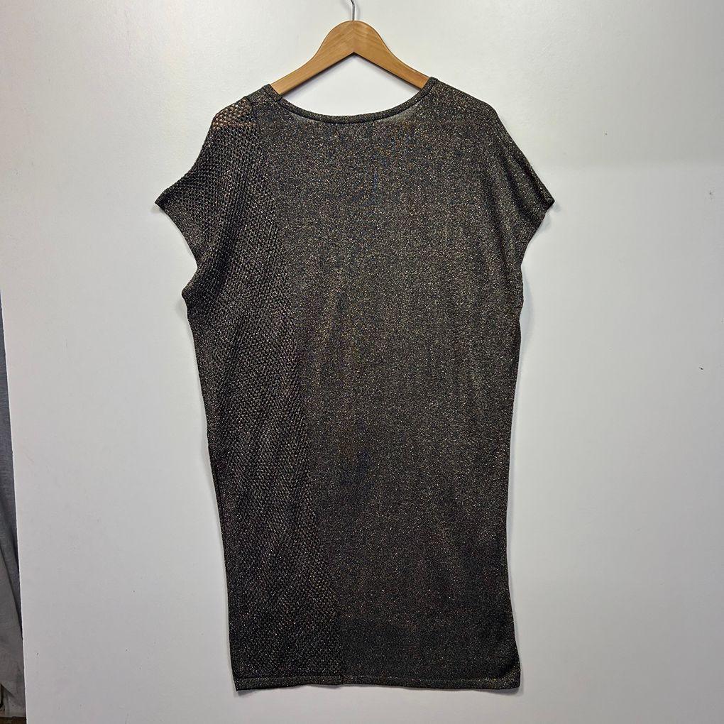 Taking Shape Charcoal Metallic Knit Top - Size 16/S