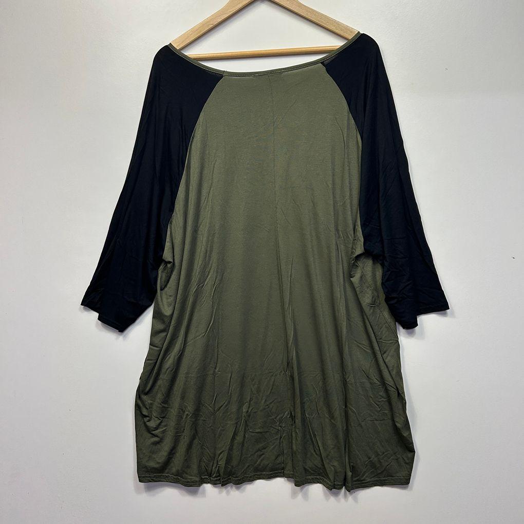 Yours Khaki Print Top - Size 30-32