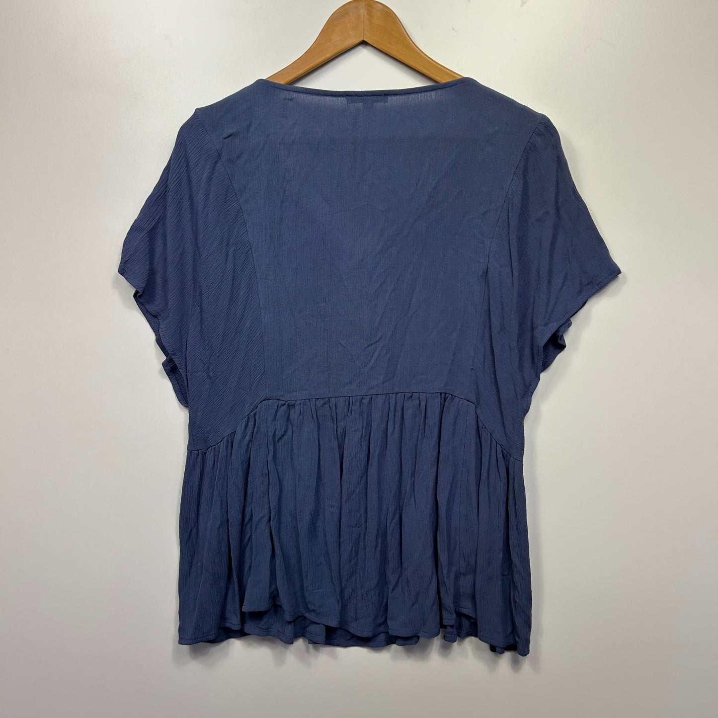 Target Top Size 16 Blue Short Sleeve Embroidered