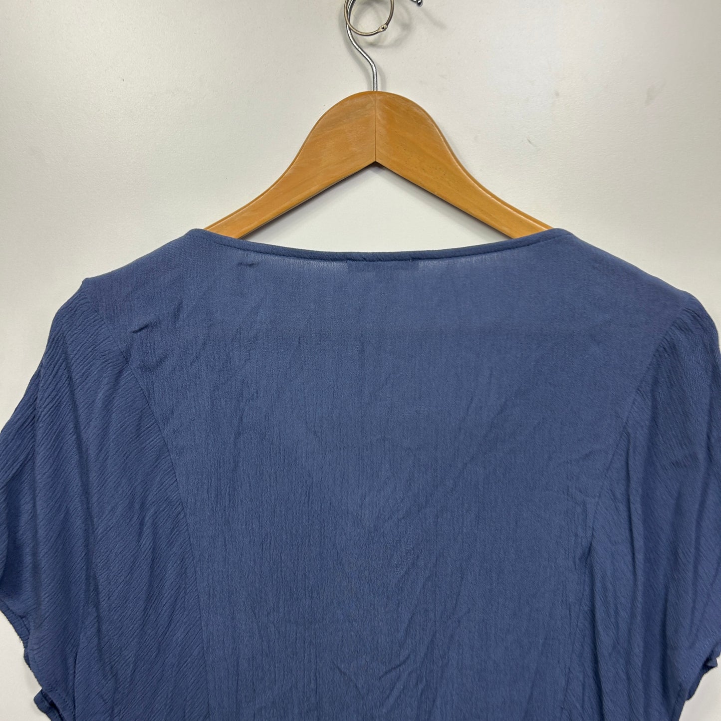 Target Top Size 16 Blue Short Sleeve Embroidered