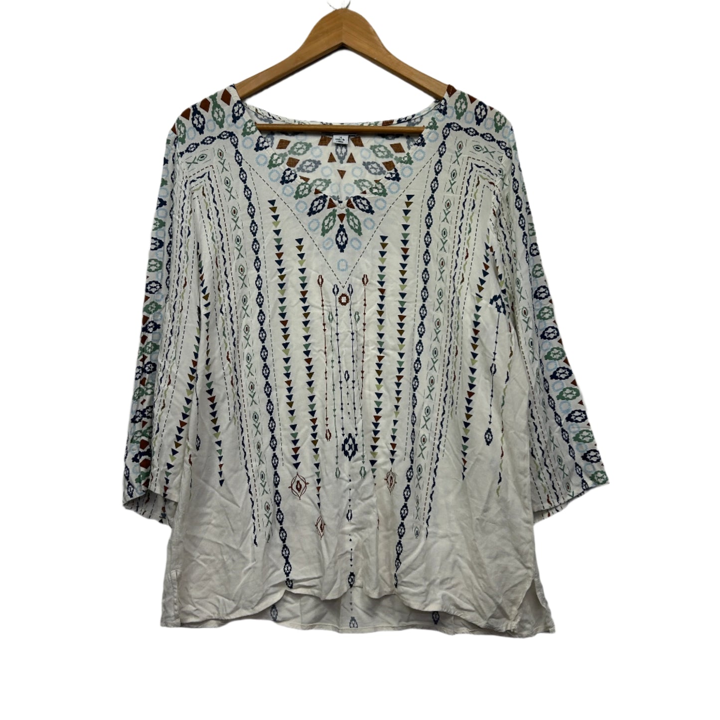 Rockmans Top Size 16 Long Sleeve Viscose