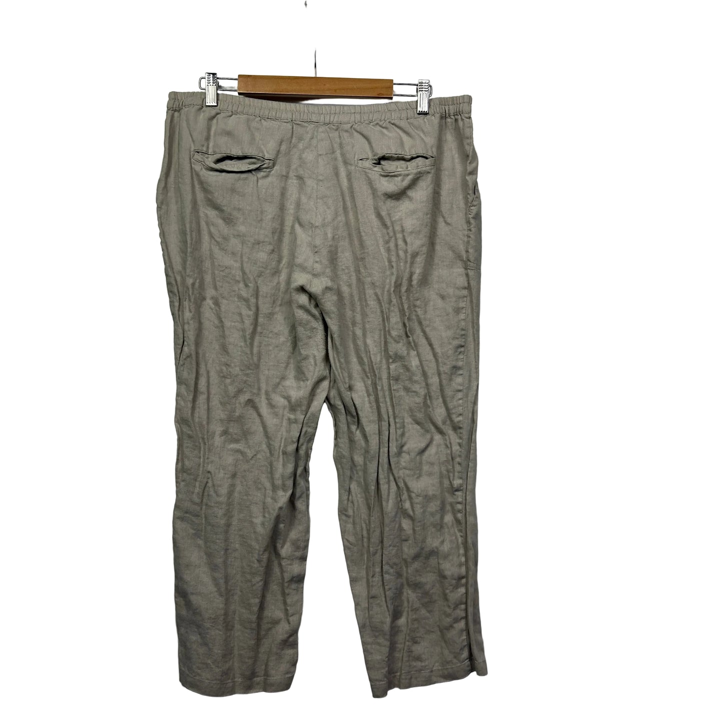 Yarra Trail Beige Linen Pants - Size 16