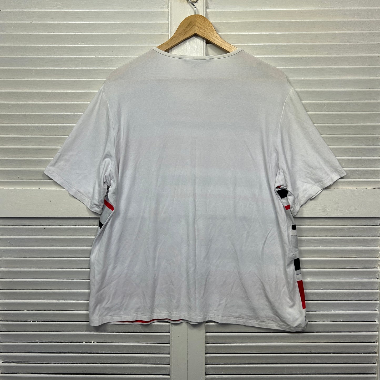 Black Pepper Top Size 20 White Short Sleeve Striped Floral