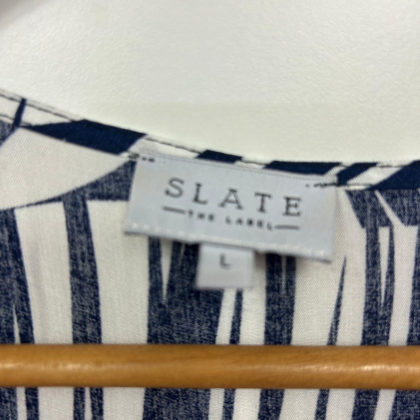 Slate The Label Top Size Large 14 Blue White Floral