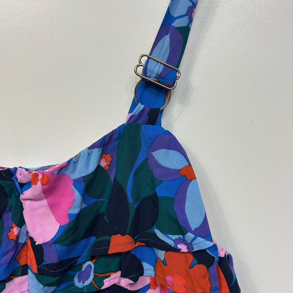 Shareen Collections Blue Floral Dress - Size 16