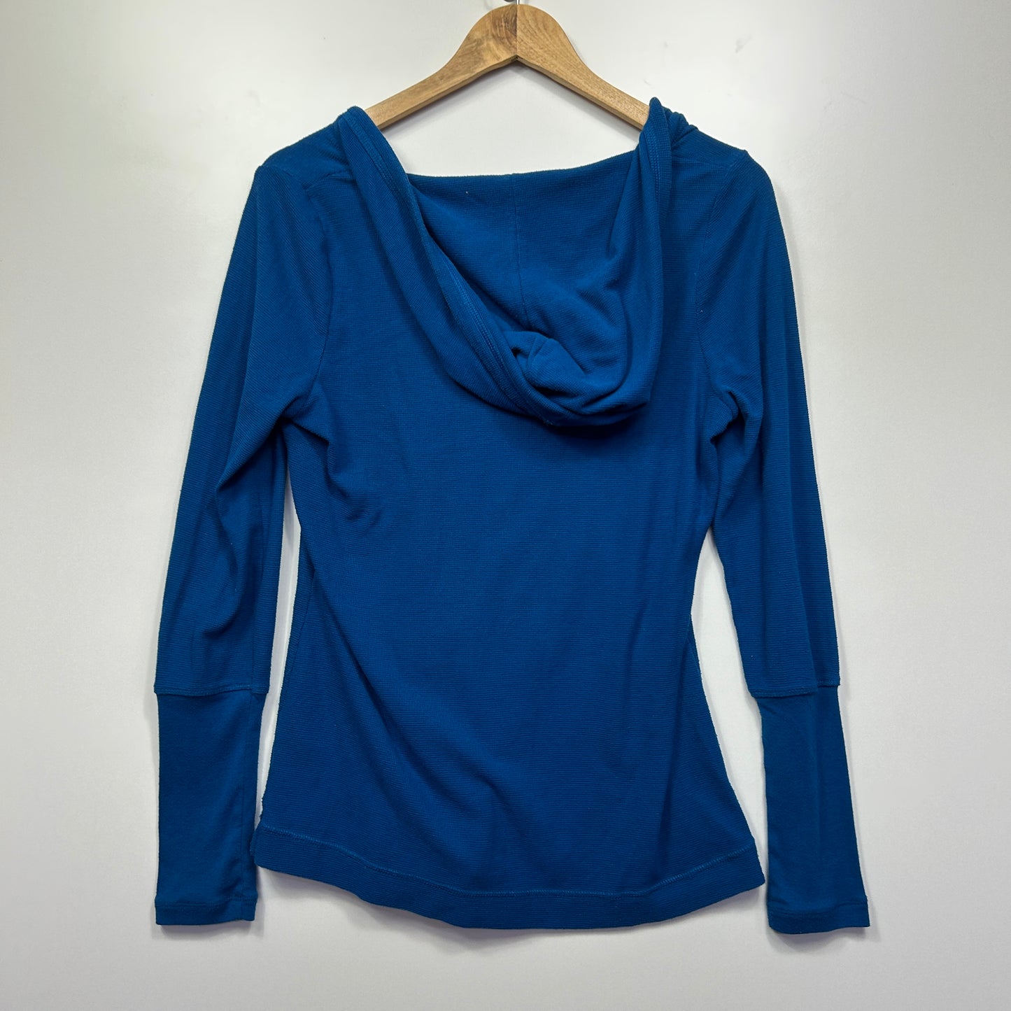 Lorna Jane Life Activewear Top Size 14 Large Blue Long Sleeve Hooded