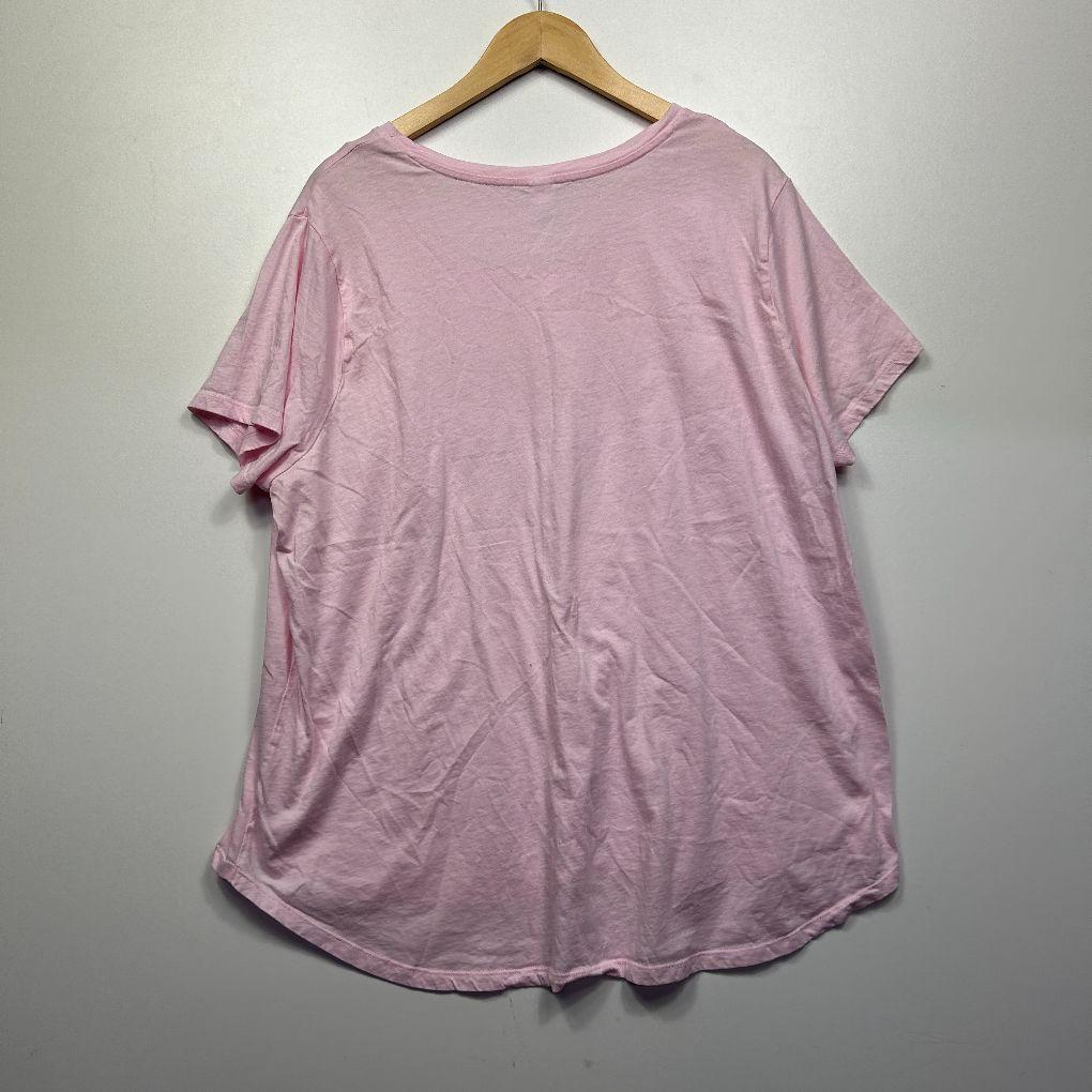 Anko Pink Cotton Graphic Tee - Size 22