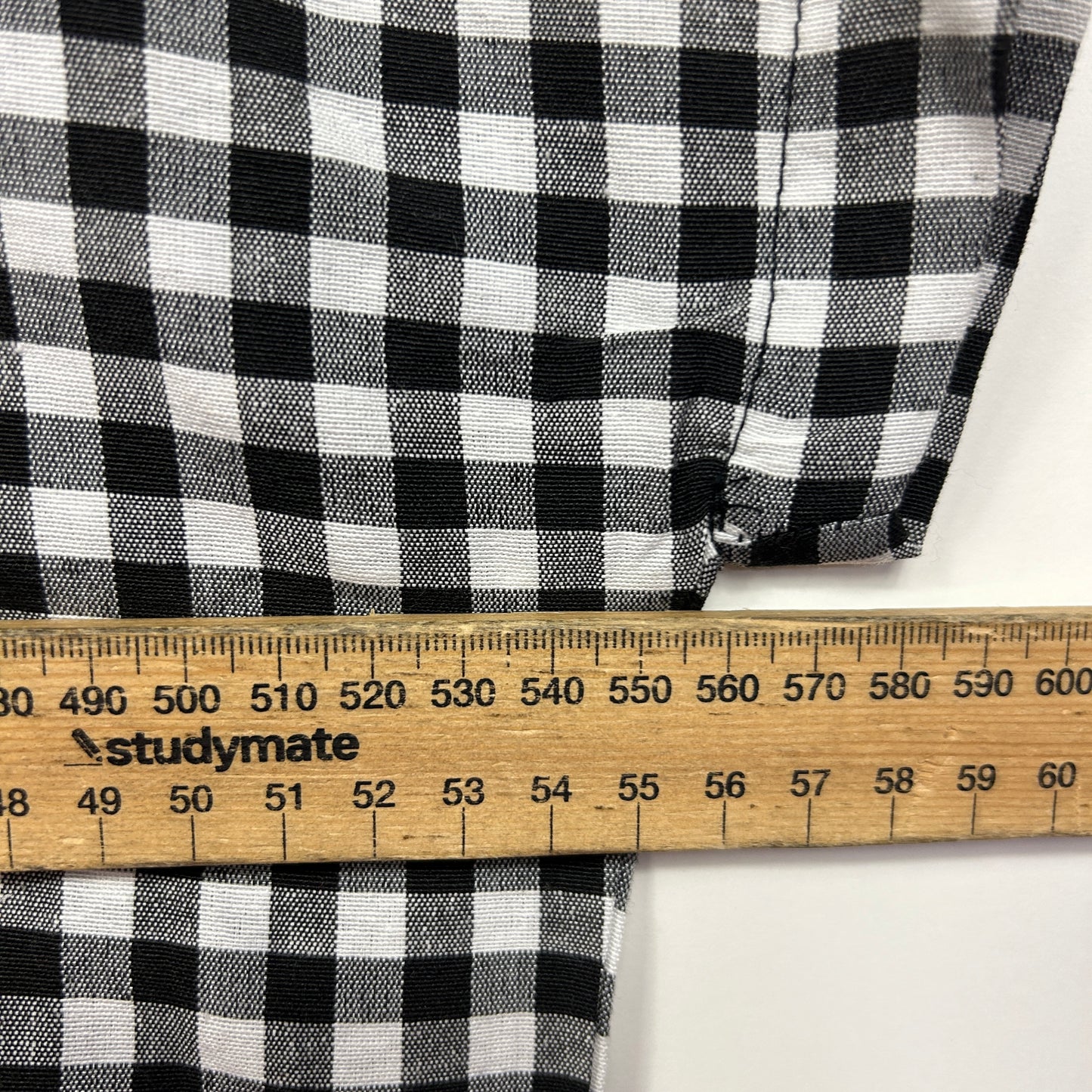 Shein Top Size 14 16 XL Black White Gingham Check Short Sleeve