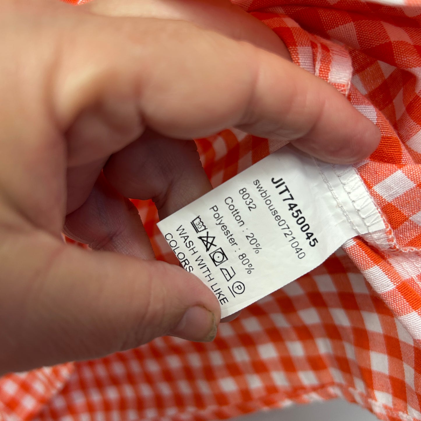 Shein Top Size 14 16 XL Red White Gingham Check Short Sleeve