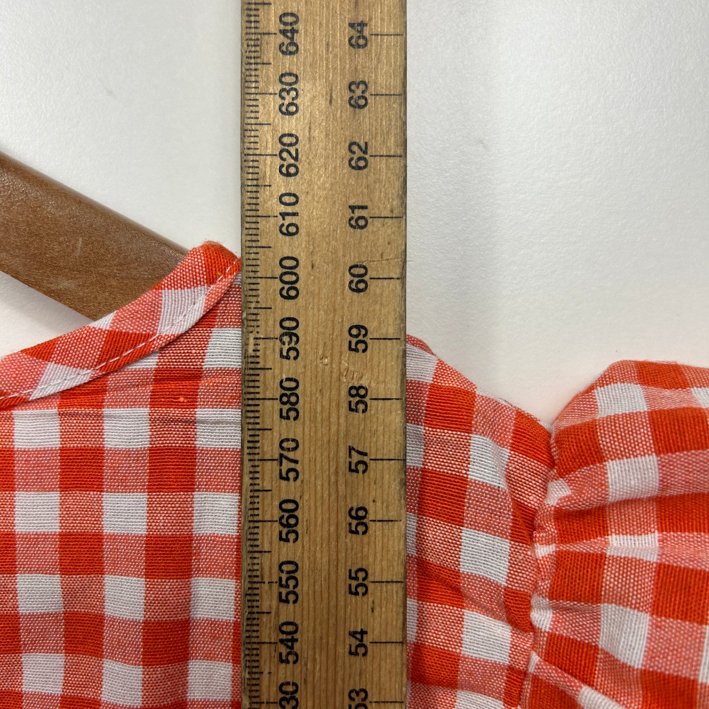 Shein Top Size 14 16 XL Red White Gingham Check Short Sleeve