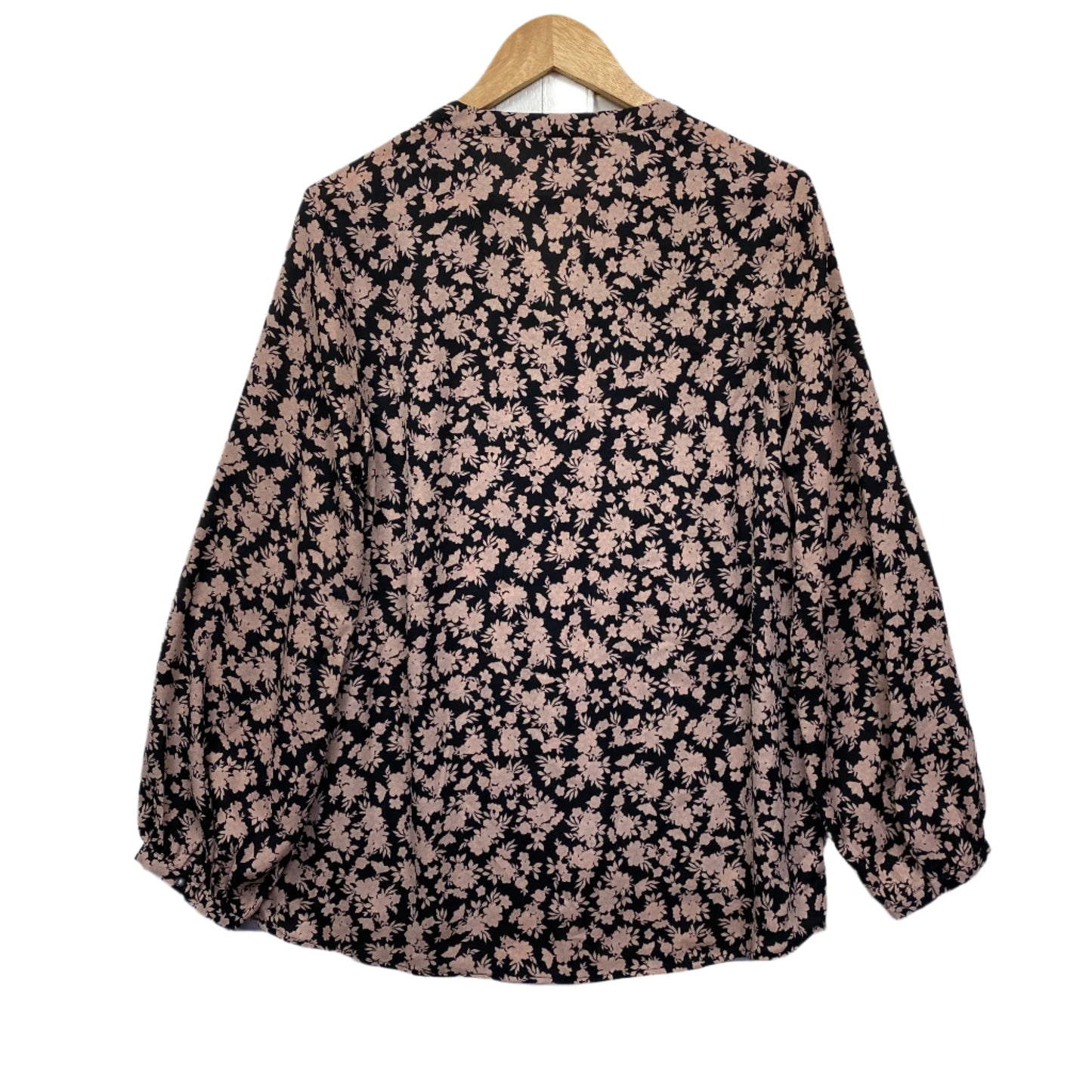 Anko Top Size 14 Long Sleeve Black Floral