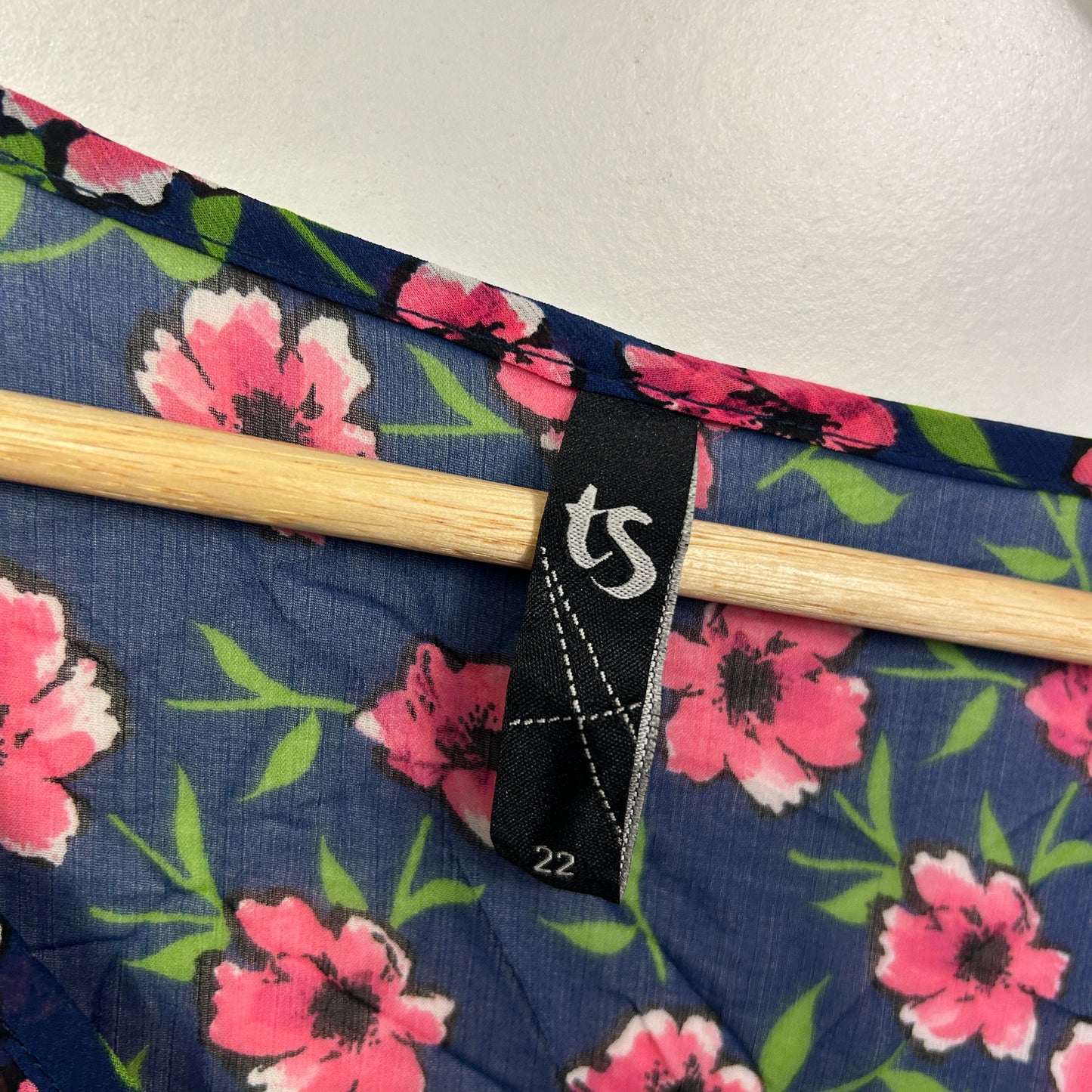 Taking Shape Top Navy Floral Sheer Top - Size 22