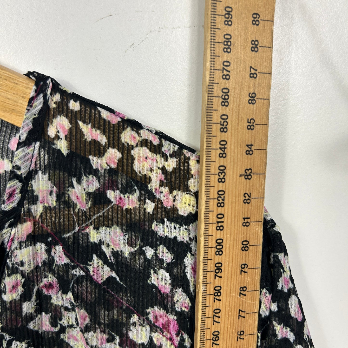 Taking Shape Black Floral Sheer Tunic Top - Size 22